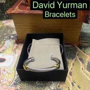 𝙳𝚊𝚟𝚒𝚍 𝚈𝚞𝚛𝚖𝚊𝚗 7mm Double Gold X Bracelet